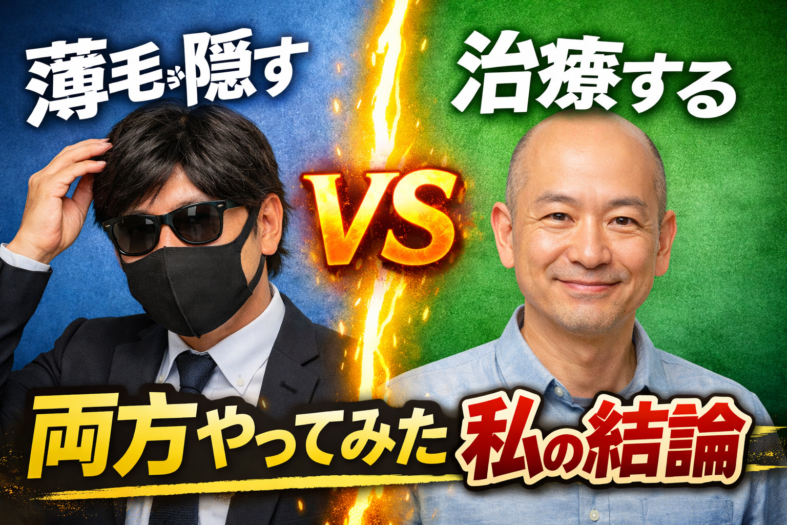 薄毛を隠すvs治療する｜両方やってみた私の結論