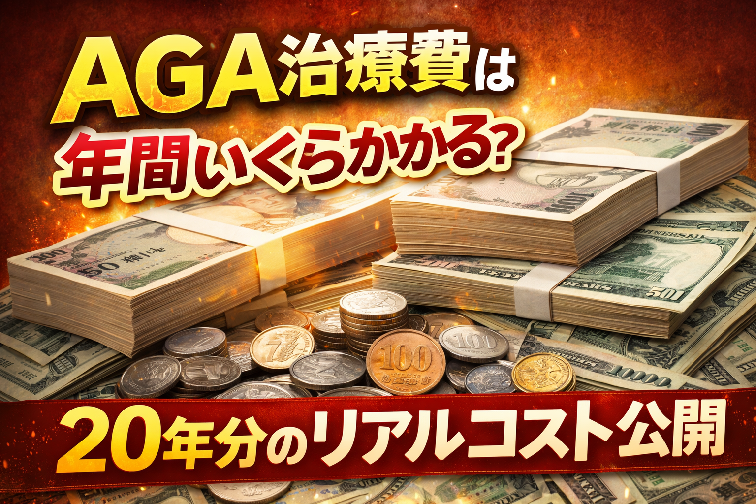 AGA治療費は年間いくらかかる？20年分のリアルコスト公開