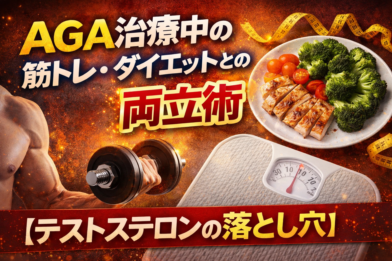 AGA治療中の筋トレ・ダイエットとの両立術【テストステロンの落とし穴】