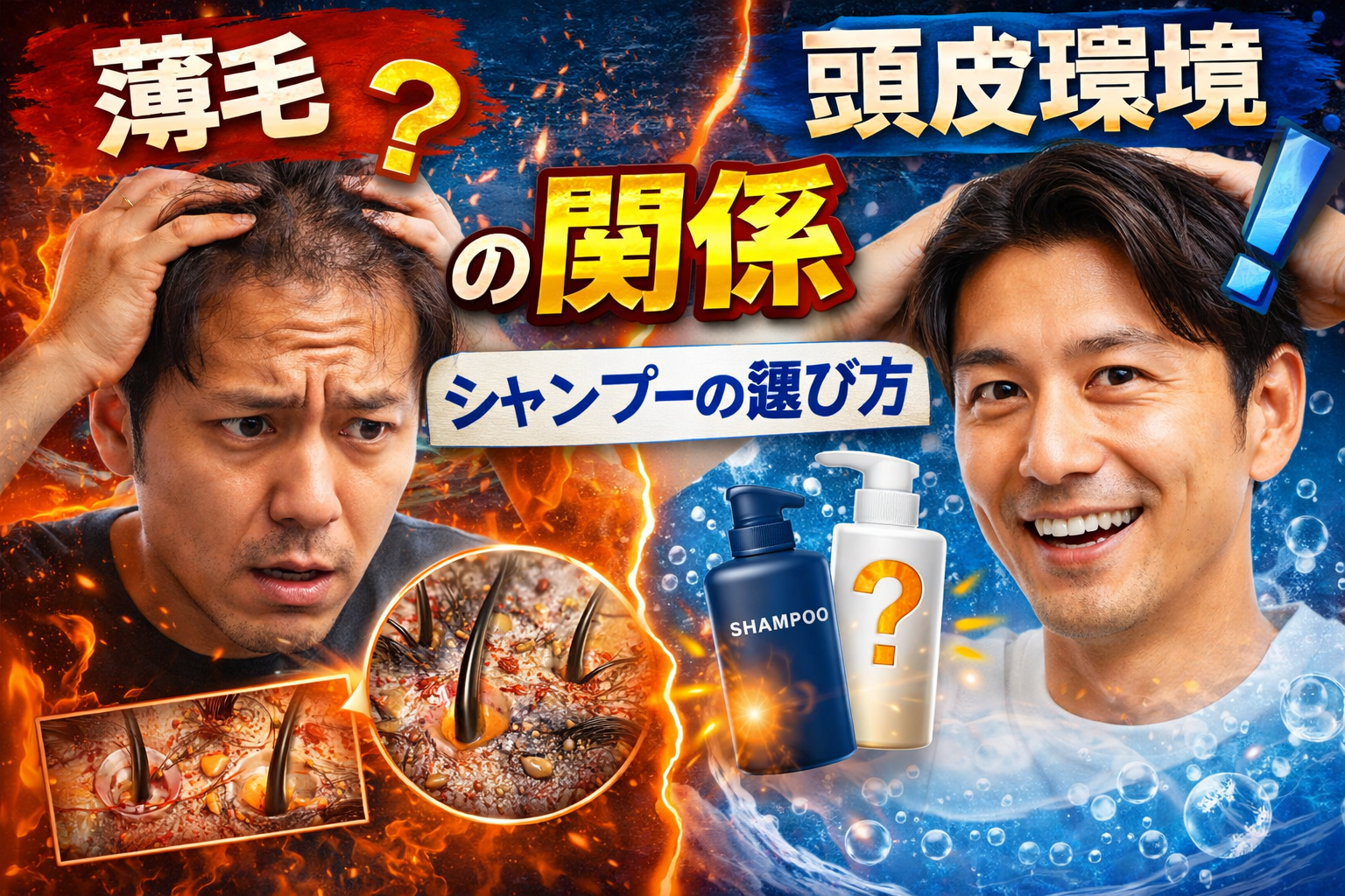 薄毛と頭皮環境の関係｜シャンプーの選び方