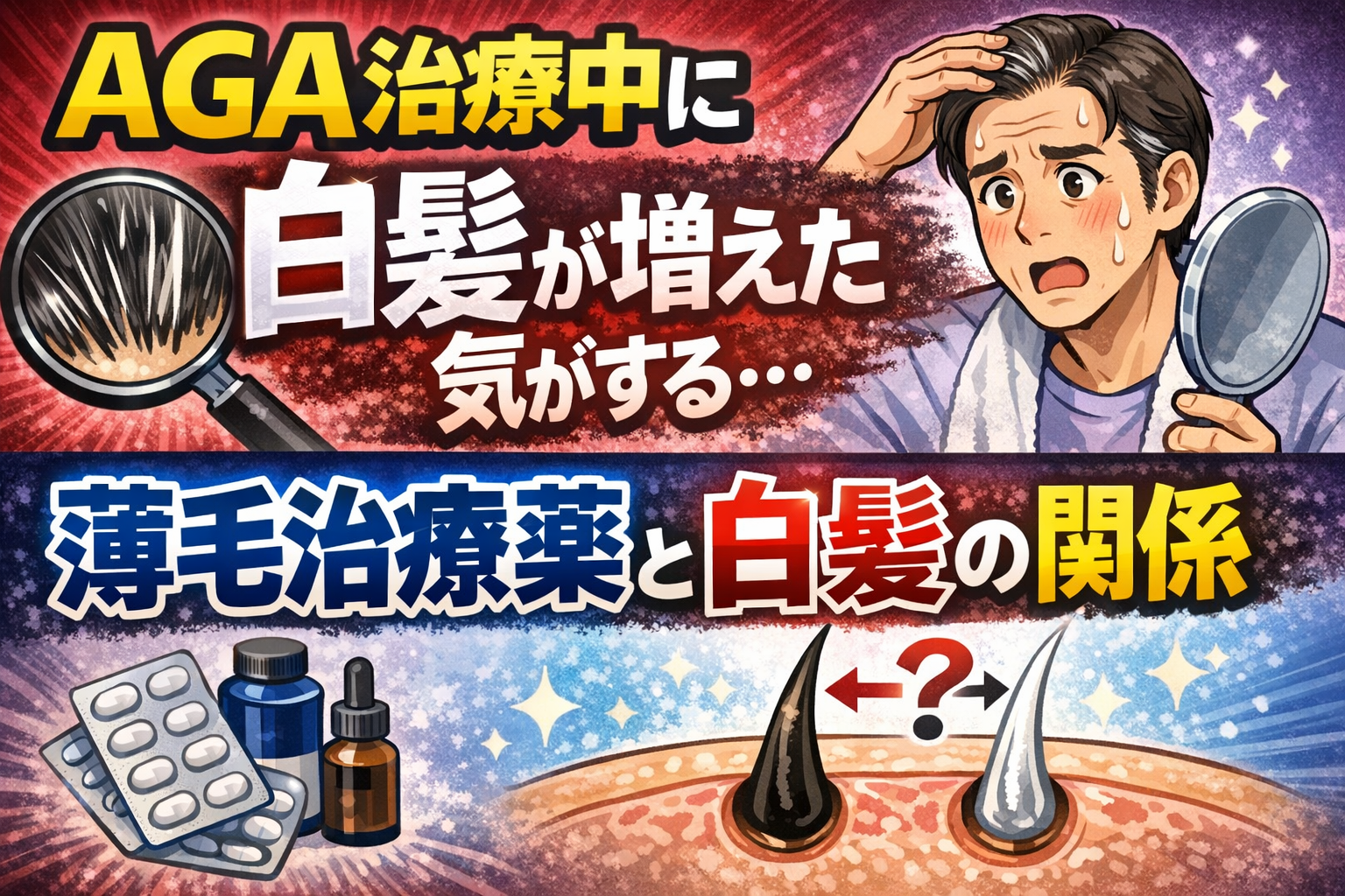AGA治療中に「白髪」が増えた気がする…薄毛治療薬と白髪の関係