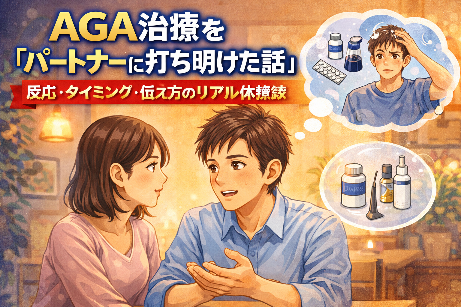 AGA治療を「パートナーに打ち明けた話」｜反応・タイミング・伝え方のリアル体験談