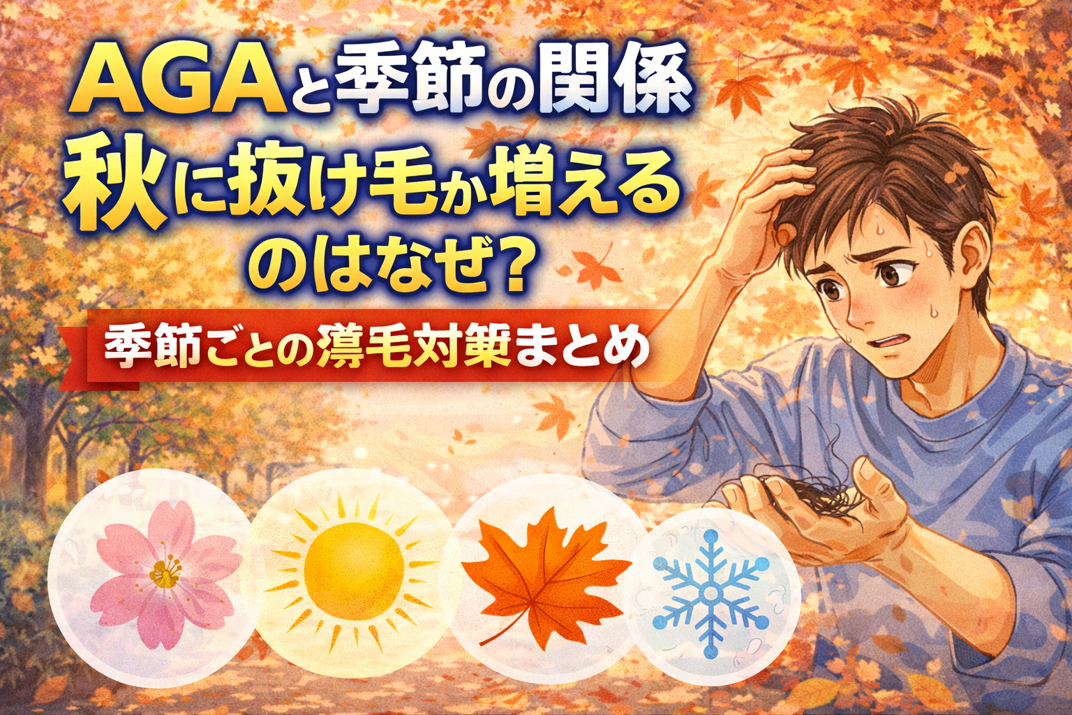AGAと季節の関係｜秋に抜け毛が増えるのはなぜ？季節ごとの薄毛対策まとめ