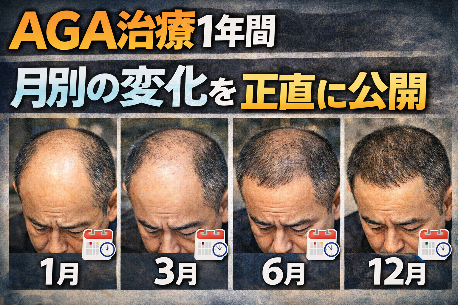 AGA治療1年間・月別の変化を正直に公開 を選択 AGA治療1年間・月別の変化を正直に公開