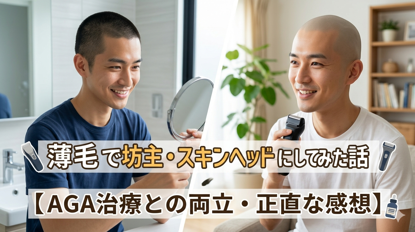 薄毛で坊主・スキンヘッドにしてみた話【AGA治療との両立・正直な感想】