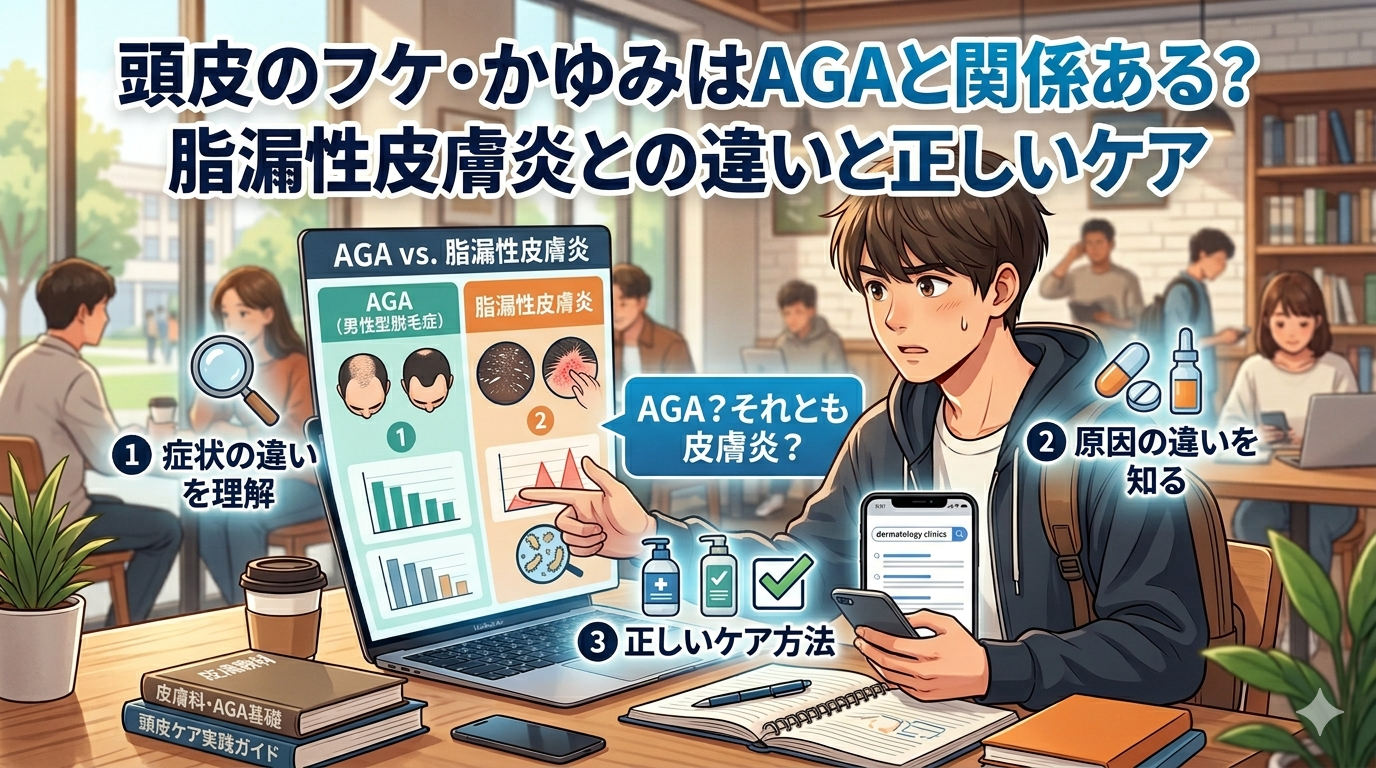 頭皮のフケ・かゆみはAGAと関係ある？脂漏性皮膚炎との違いと正しいケア